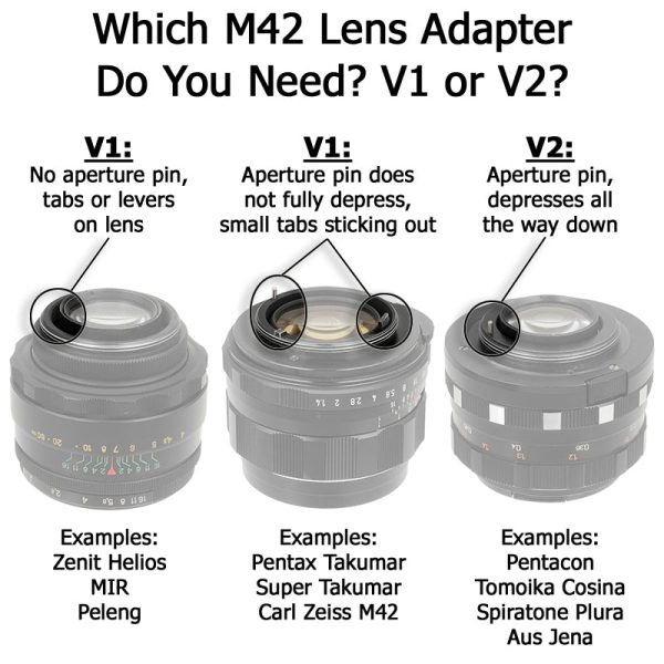 Fotodiox Lens Adapter - Compatible with M42 (Type 2) Screw Mount SLR Lenses to Nikon 1-Series Mirrorless Cameras For Sale