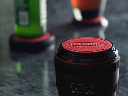 CraftMaster LenzCoaster – Premium Quality Camera Lens Replica that doubles as set of 5 drink coasters with silicone padding For Sale