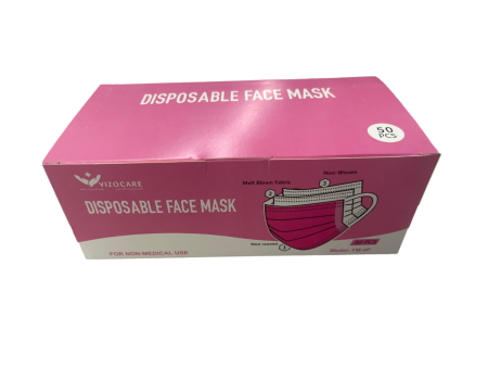 Disposable Face Masks - Pink Hot on Sale