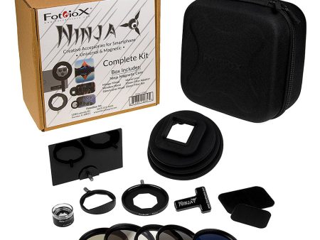 Ninja Complete Kit - Creative Universal & Magnetic Accessories for Smartphones: Ninja Magnetic Core, Mirage Mirror, Window Hood, 55mm Lens Hood, 20x Macro Lens, 55mm Filter Adapter, 55mm Filter Set (5) For Cheap