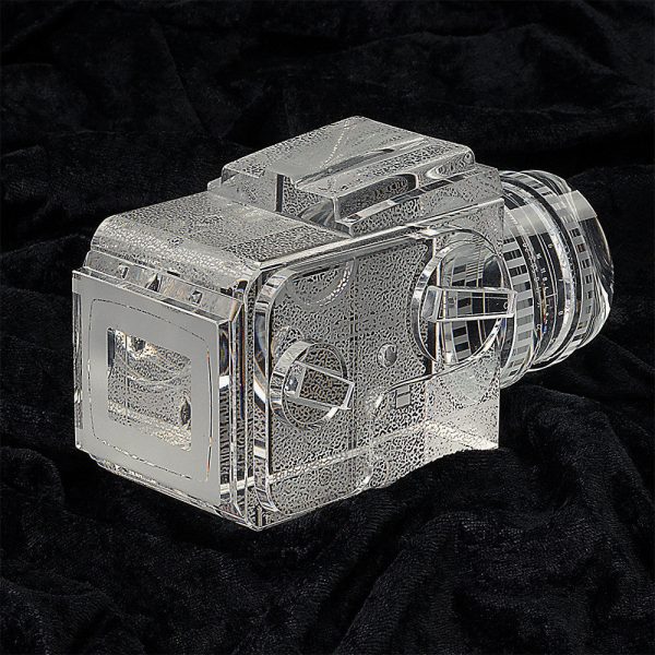 Fotodiox Crystal Camera - 2 3 Sized Replica of Hasselblad 503CM w  80mm f 2.8 CF Lens; Paperweight, Book Shelf, Bookends Sale